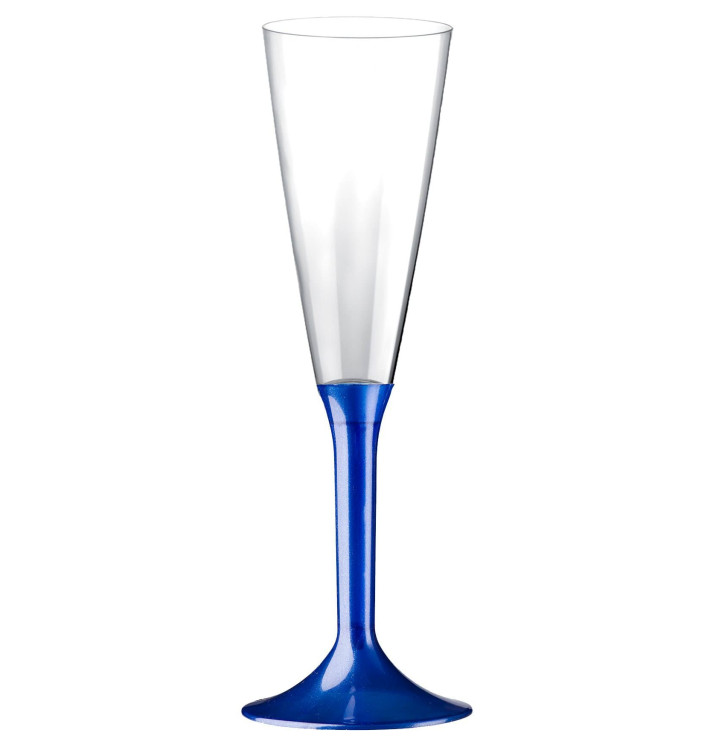 Calice Plastica Flute Gambo Blu Perlato 160ml 2P (20 Pezzi) Calice Plastica Flute Gambo Blu Perlato 160ml 2P (20 Pezzi)