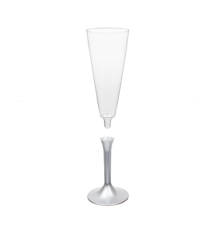 Calice Plastica Flute Gambo Grigio 160ml 2P (20 Pezzi) Calice Plastica Flute Gambo Grigio 160ml 2P (20 Pezzi)