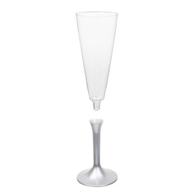 Calice Plastica Flute Gambo Grigio 160ml 2P (200 Pezzi)