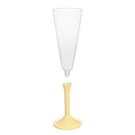Calice Plastica Flute Gambo Crema 160ml 2P (200 Pezzi)