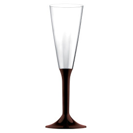 Calice Plastica Flute Gambo Marrone 160ml 2P (200 Pezzi)
