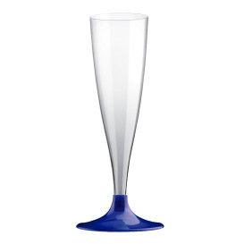 Flute Plastica Gambo Blu Perlato 140ml 2P (20 Pezzi)