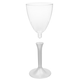 Calice Plastica Vino Gambo Bianco Perlati 180ml 2P (20 Pezzi)