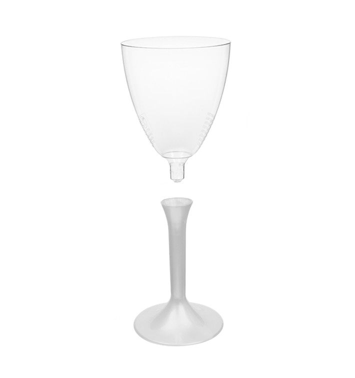 Calice Plastica Vino Gambo Bianco Perlati 180ml 2P (20 Pezzi) Calice Plastica Vino Gambo Bianco Perlati 180ml 2P (20 Pezzi)