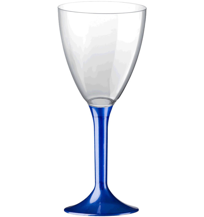Calice Plastica Vino Gambo Blu Perlati 180ml 2P (20 Pezzi) Calice Plastica Vino Gambo Blu Perlati 180ml 2P (20 Pezzi)