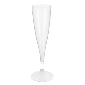Flute Plastica Gambo Bianco 140ml 2P (20 Pezzi)