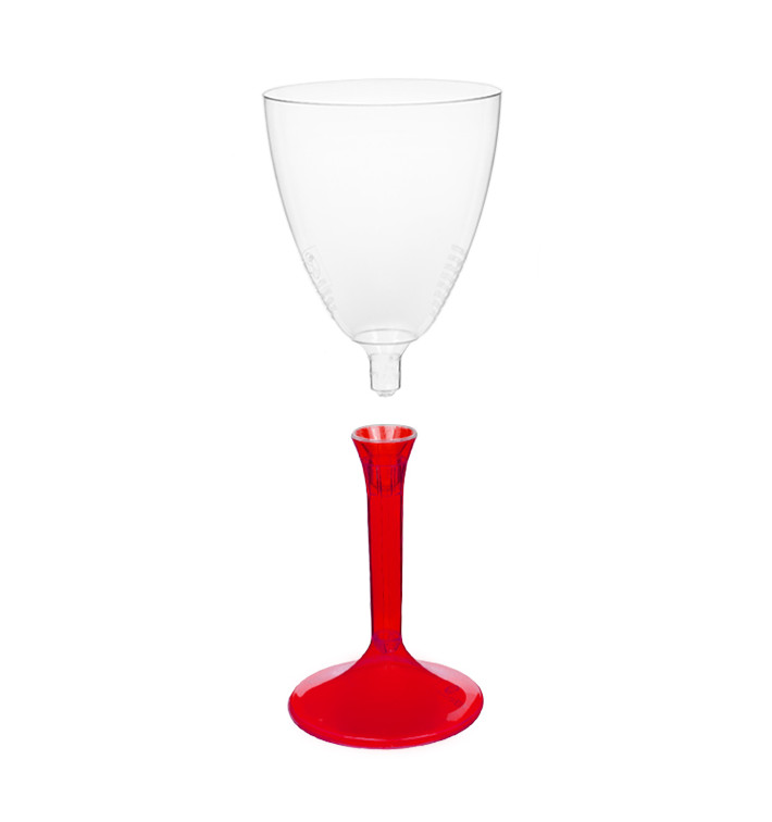 Calice Plastica Vino Gambo Red Transp. 180ml 2P (200 Pezzi) Calice Plastica Vino Gambo Red Transp. 180ml 2P (200 Pezzi)