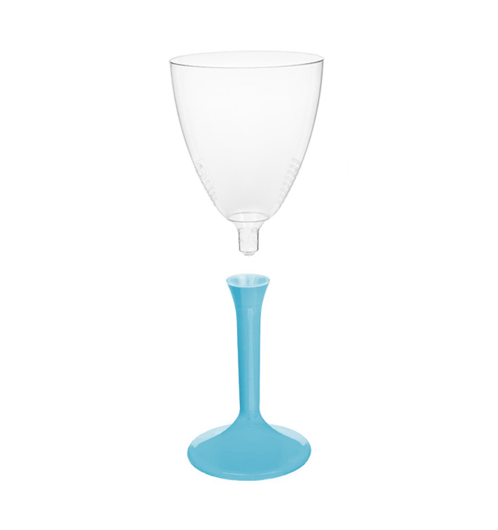 Calice Plastica Vino Gambo Turchese 180ml 2P (20 Pezzi) Calice Plastica Vino Gambo Turchese 180ml 2P (20 Pezzi)