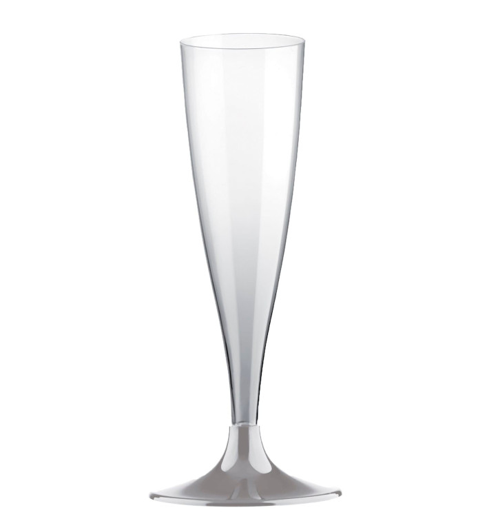 Flute Plastica Gambo Grigio 140ml 2P (400 Pezzi) Flute Plastica Gambo Grigio 140ml 2P (400 Pezzi)