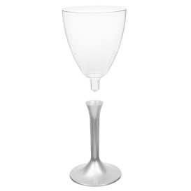 Calice Plastica Vino Gambo Grigio 180ml 2P (20 Pezzi)