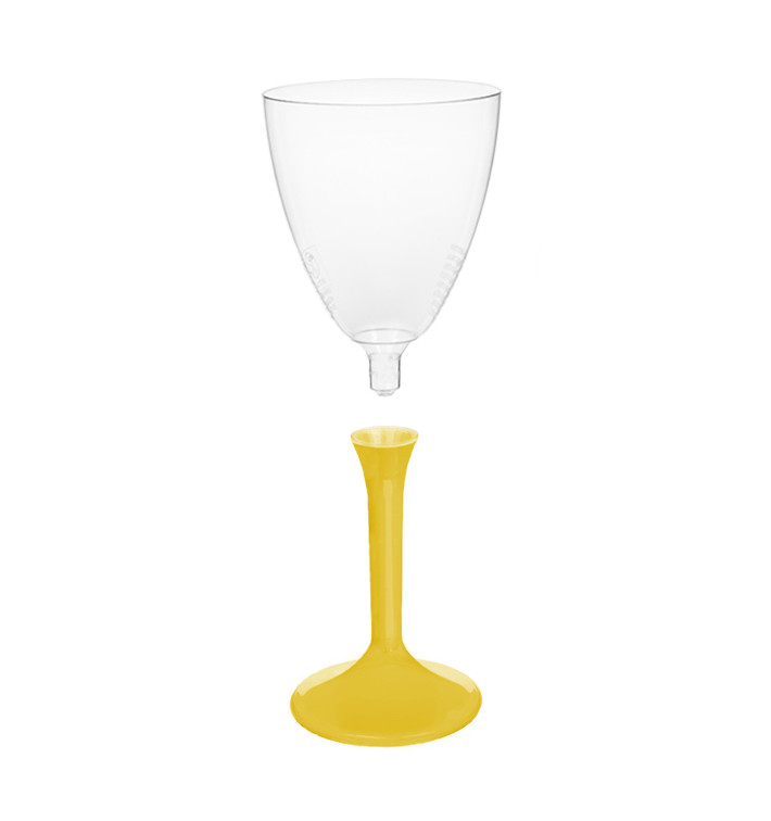 Calice Plastica Vino Gambo Giallo 180ml 2P (20 Pezzi) Calice Plastica Vino Gambo Giallo 180ml 2P (20 Pezzi)