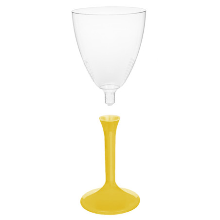 Calice Plastica Vino Gambo Giallo 180ml 2P (20 Pezzi)