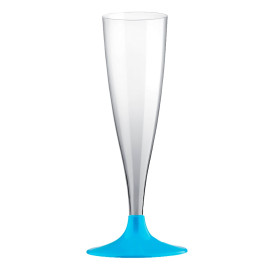 Flute Plastica Gambo Turchese 140ml 2P (20 Pezzi)