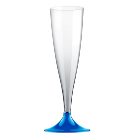 Flute Plastica Gambo Blu Mediterraneo 140ml 2P (20 Pezzi)