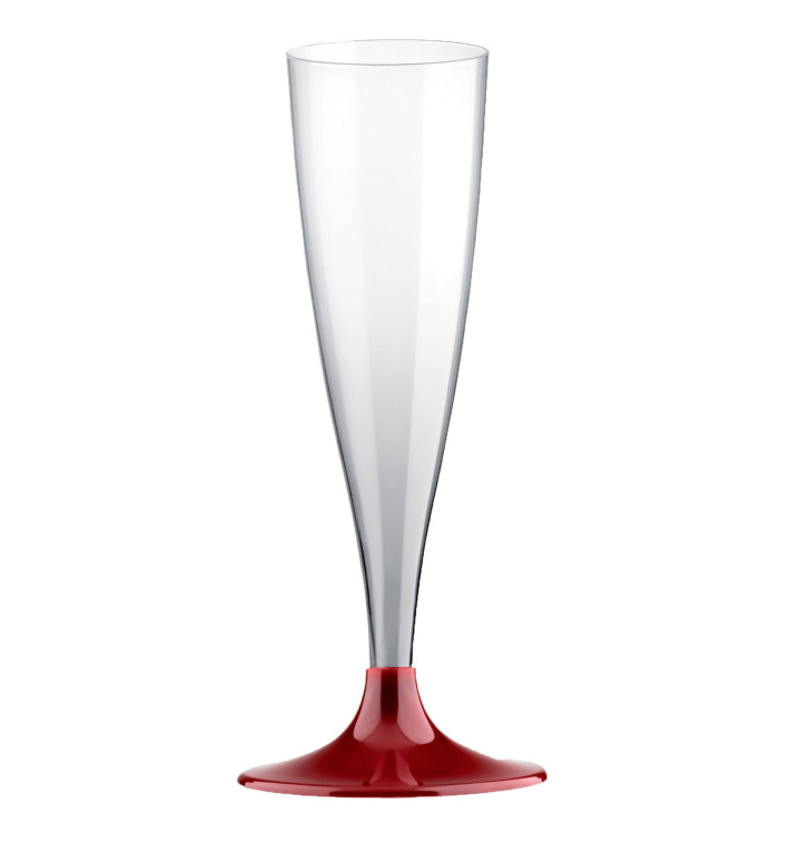 Flute Plastica Gambo Bordò 140ml 2P (400 Pezzi) Flute Plastica Gambo Bordò 140ml 2P (400 Pezzi)