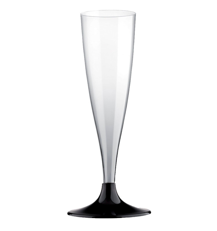 Flute Plastica Gambo Nero 140ml 2P (6 Pezzi) Flute Plastica Gambo Nero 140ml 2P (6 Pezzi)