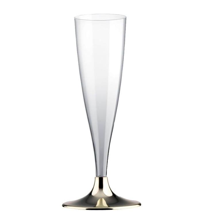Flute Plastica Gambo Oro Cromato 140ml 2P (20 Pezzi) Flute Plastica Gambo Oro Cromato 140ml 2P (20 Pezzi)