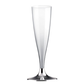 Flute Plastica Gambo Argento Cromato 140ml 2P (20 Pezzi)