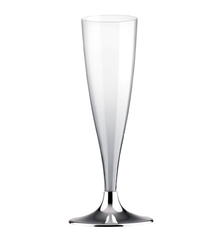Flute Plastica Gambo Argento Cromato 140ml 2P (400 Pezzi) Flute Plastica Gambo Argento Cromato 140ml 2P (400 Pezzi)