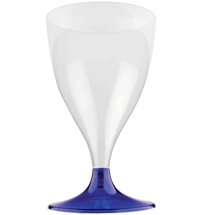 Calice Plastica Vino Gambo Blu Transp. 200ml 2P (20 Pezzi) Calice Plastica Vino Gambo Blu Transp. 200ml 2P (20 Pezzi)