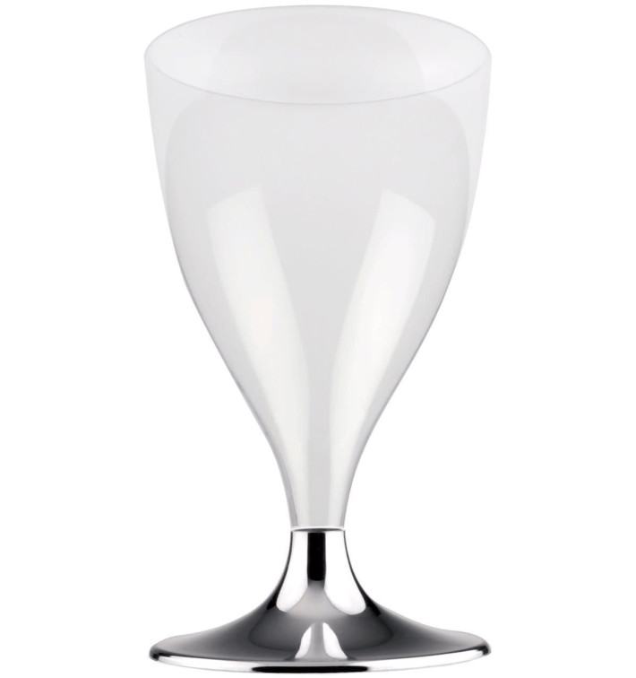 Calice Plastica per Vino Gambo Nikel Cromato 200ml 2P (400 Pezzi) Calice Plastica per Vino Gambo Nikel Cromato 200ml 2P (400 Pezzi)