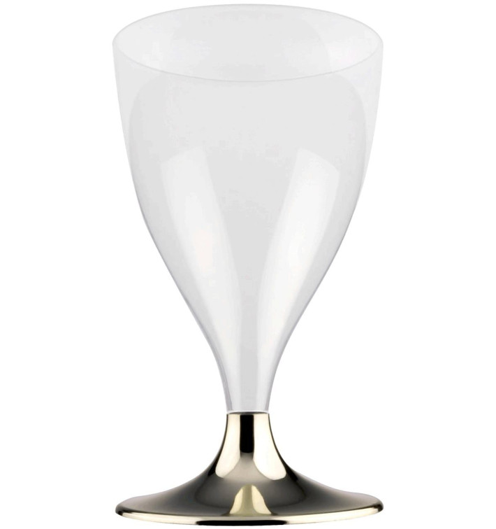 Calice Plastica Vino Gambo Oro Cromo 200ml 2P (400 Pezzi) Calice Plastica Vino Gambo Oro Cromo 200ml 2P (400 Pezzi)