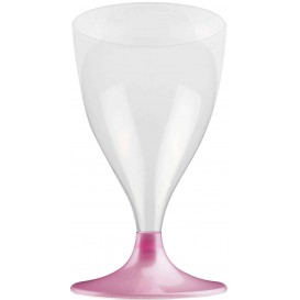 Calice Plastica Vino Gambo Rosa Perlati 200ml 2P (400 Pezzi)