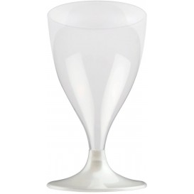 Calice Plastica Vino Gambo Bianco Perlato 200ml 2P (400 Pezzi)