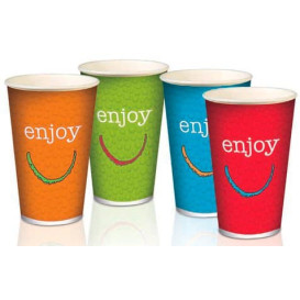 Bicchiere di Carta 12 Oz/360 ml "Enjoy" Ø8,0cm (2000 Pezzi)