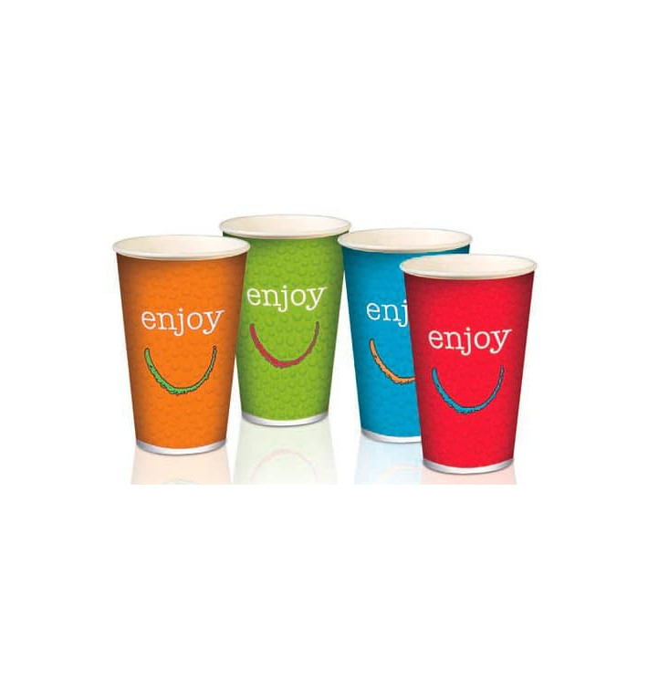 Bicchiere di Carta 12 Oz/360 ml "Enjoy" Ø8,0cm (2000 Pezzi) Bicchiere di Carta 12 Oz/360 ml "Enjoy" Ø8,0cm (2000 Pezzi)