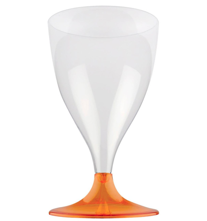 Calice Plastica Vino Gambo Arancione Transp. 200ml 2P (400 Pezzi) Calice Plastica Vino Gambo Arancione Transp. 200ml 2P (400 Pezzi)