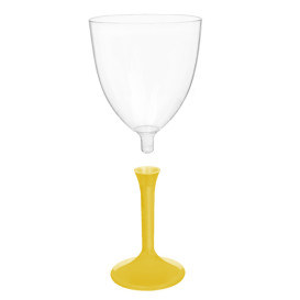 Calice Plastica Vino Gambo Giallo 300ml 2P (20 Pezzi)