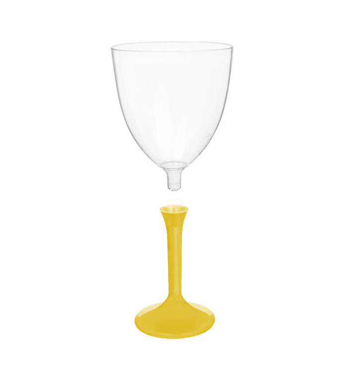 Calice Plastica Vino Gambo Giallo 300ml 2P (200 Pezzi) Calice Plastica Vino Gambo Giallo 300ml 2P (200 Pezzi)