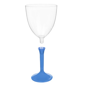 Calice Plastica Vino Gambo Blu Transp. 300ml 2P (20 Pezzi)