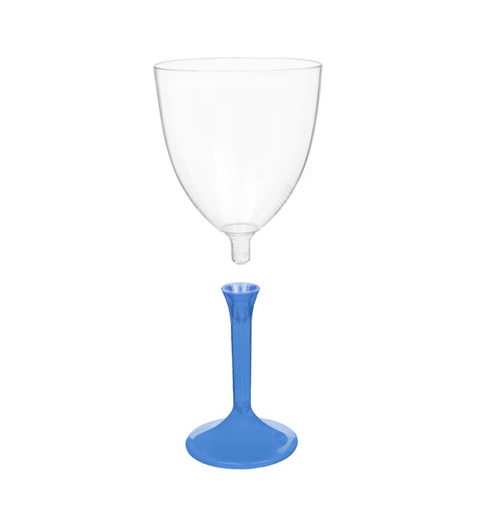 Calice Plastica Vino Gambo Blu Transp. 300ml 2P (200 Pezzi) Calice Plastica Vino Gambo Blu Transp. 300ml 2P (200 Pezzi)