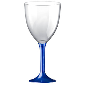 Calice Plastica Vino Gambo Blu Perlato 300ml 2P (20 Pezzi)