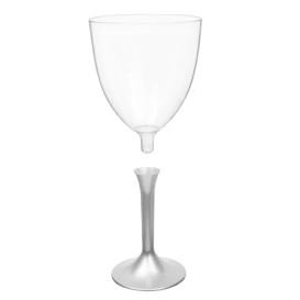 Calice Plastica Vino Gambo Grigio 300ml 2P (20 Pezzi)