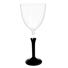 Calice Plastica Vino Gambo Nero 300ml 2P (20 Pezzi)