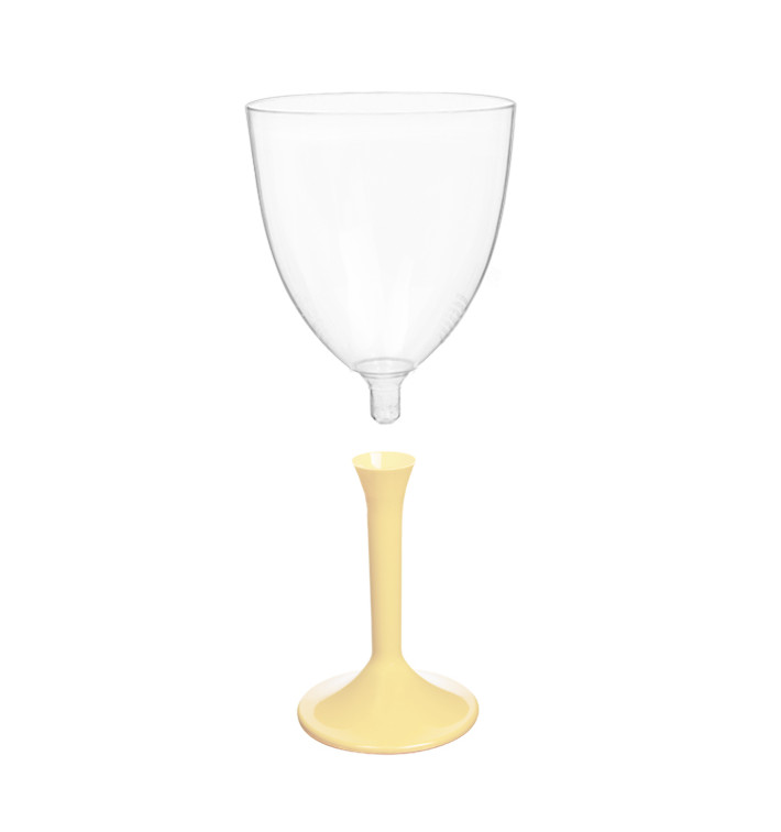 Calice Plastica Vino Gambo Crema 300ml 2P (20 Pezzi) Calice Plastica Vino Gambo Crema 300ml 2P (20 Pezzi)