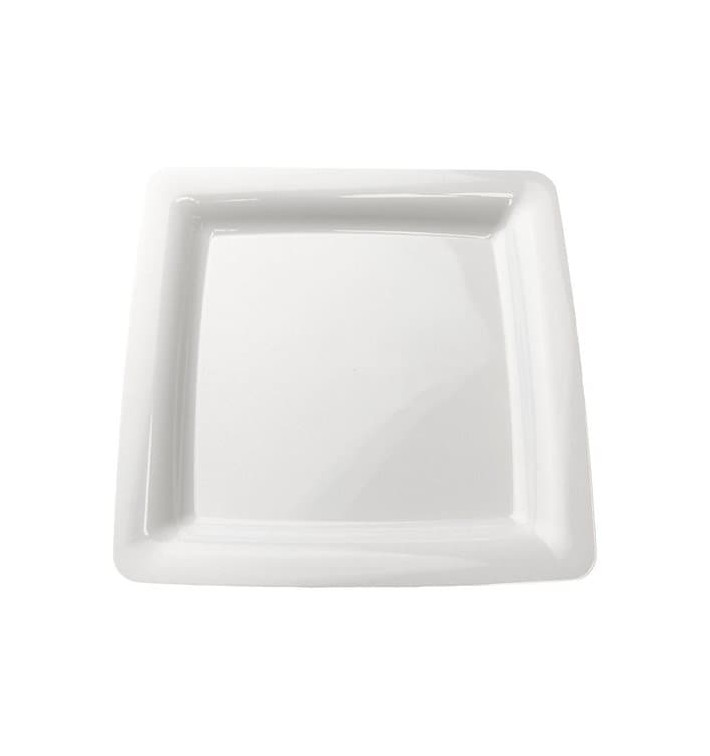 Piatto Plastica Rigida Quadrato Bianco 18x18cm (20 Pezzi) Piatto Plastica Rigida Quadrato Bianco 18x18cm (20 Pezzi)