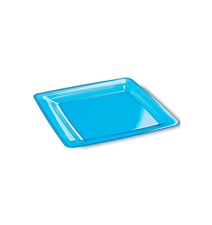 Piatto Plastica Rigida Quadrato Turchese 22,5x22,5cm (72 Pezzi) Piatto Plastica Rigida Quadrato Turchese 22,5x22,5cm (72 Pezzi)