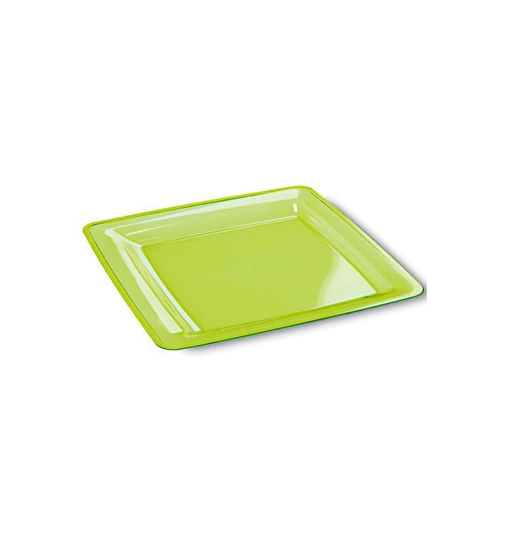 Piatto Plastica Rigida Quadrato Verde 22,5x22,5cm (72 Pezzi) Piatto Plastica Rigida Quadrato Verde 22,5x22,5cm (72 Pezzi)