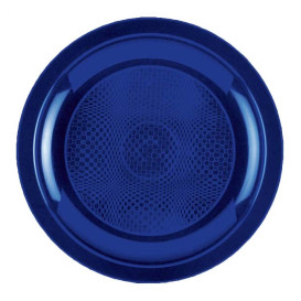 Piatto Plastica Piano Blu Round PP Ø185mm (50 Pezzi)