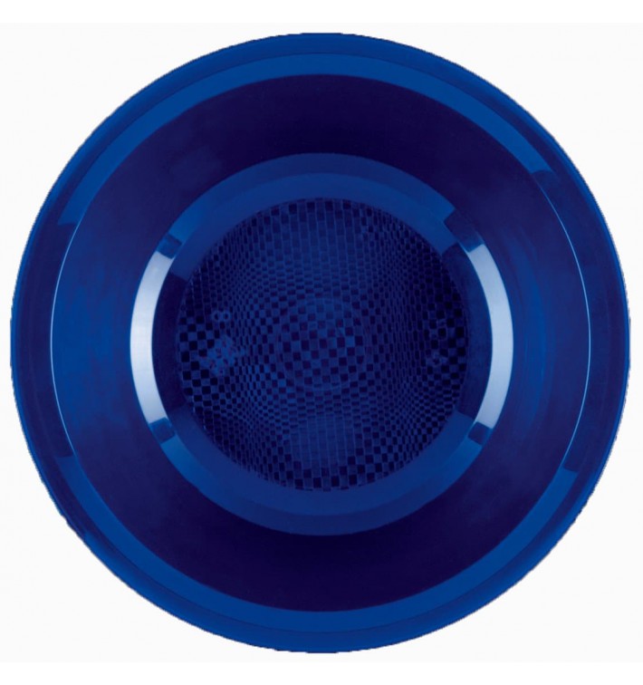 Piatto di Plastica Fondo Blu Round PP Ø195mm (50 Pezzi)
