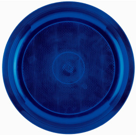 Piatto di Plastica Blu Round PP Ø290mm (25 Pezzi)