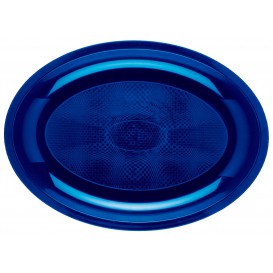 Vassoio Plastica Ovale Blu Round PP 315x220mm (25 Pezzi)