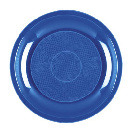 Piatto Plastica Dessert Blu Mediterranean Round PP Ø185mm (50 Pezzi)