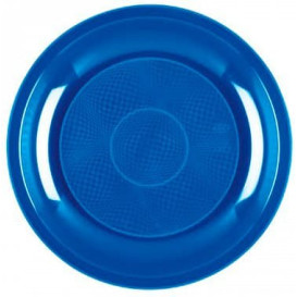 Piatto Plastica Piano Blu Mediterraneo Round PP Ø220mm (600 Pezzi)