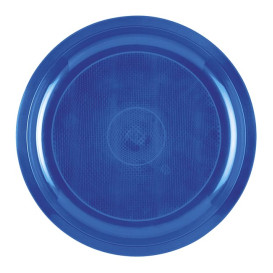 Piatto di Plastica Blu Mediterraneo Round PP Ø290mm (25 Pezzi)