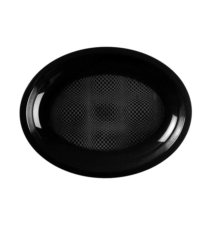 Vassoio Plastica Ovale Nero Round PP 315x220mm (25 Pezzi) Vassoio Plastica Ovale Nero Round PP 315x220mm (25 Pezzi)